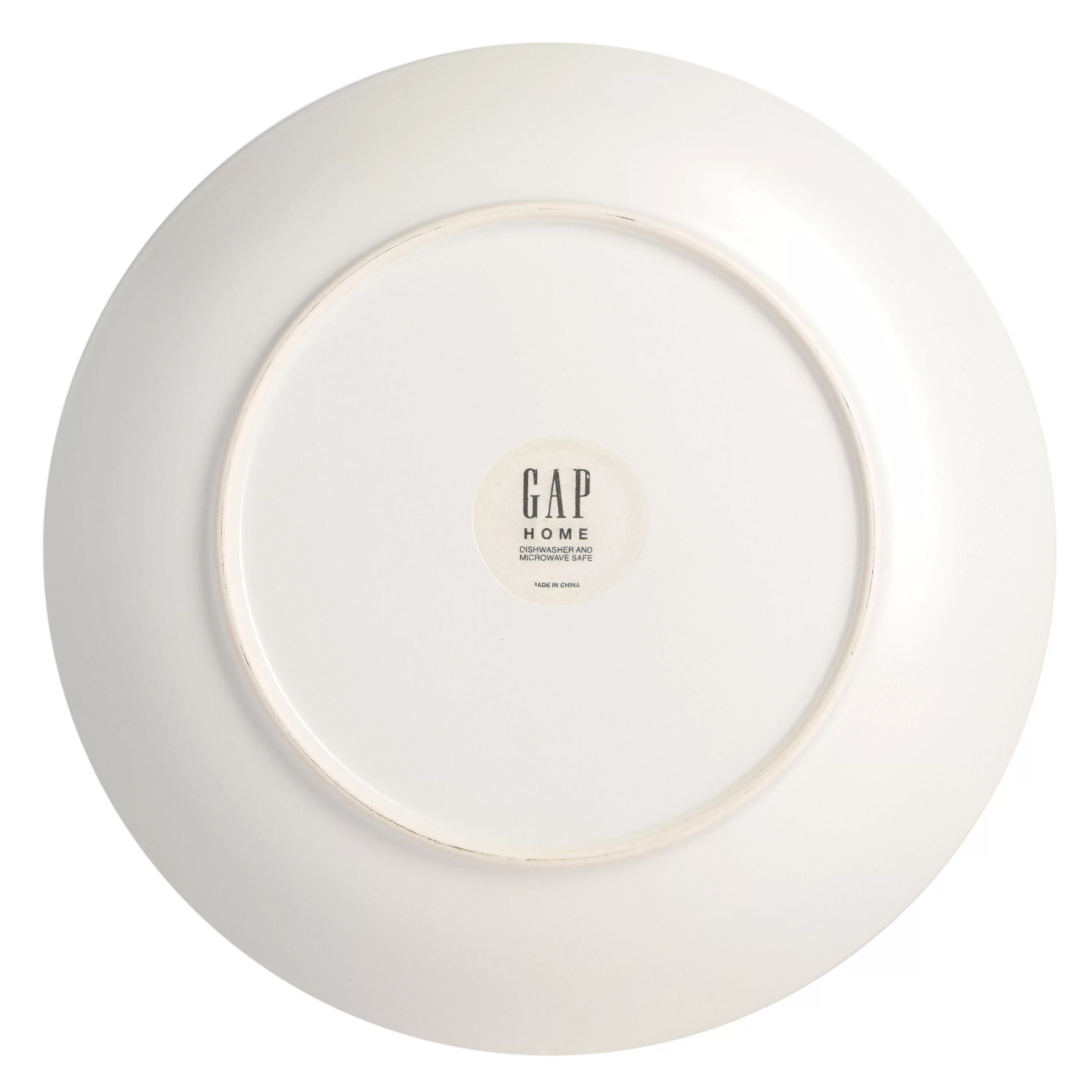 Gap Home 16-Piece Striped Rim White Stoneware Dinnerware Set