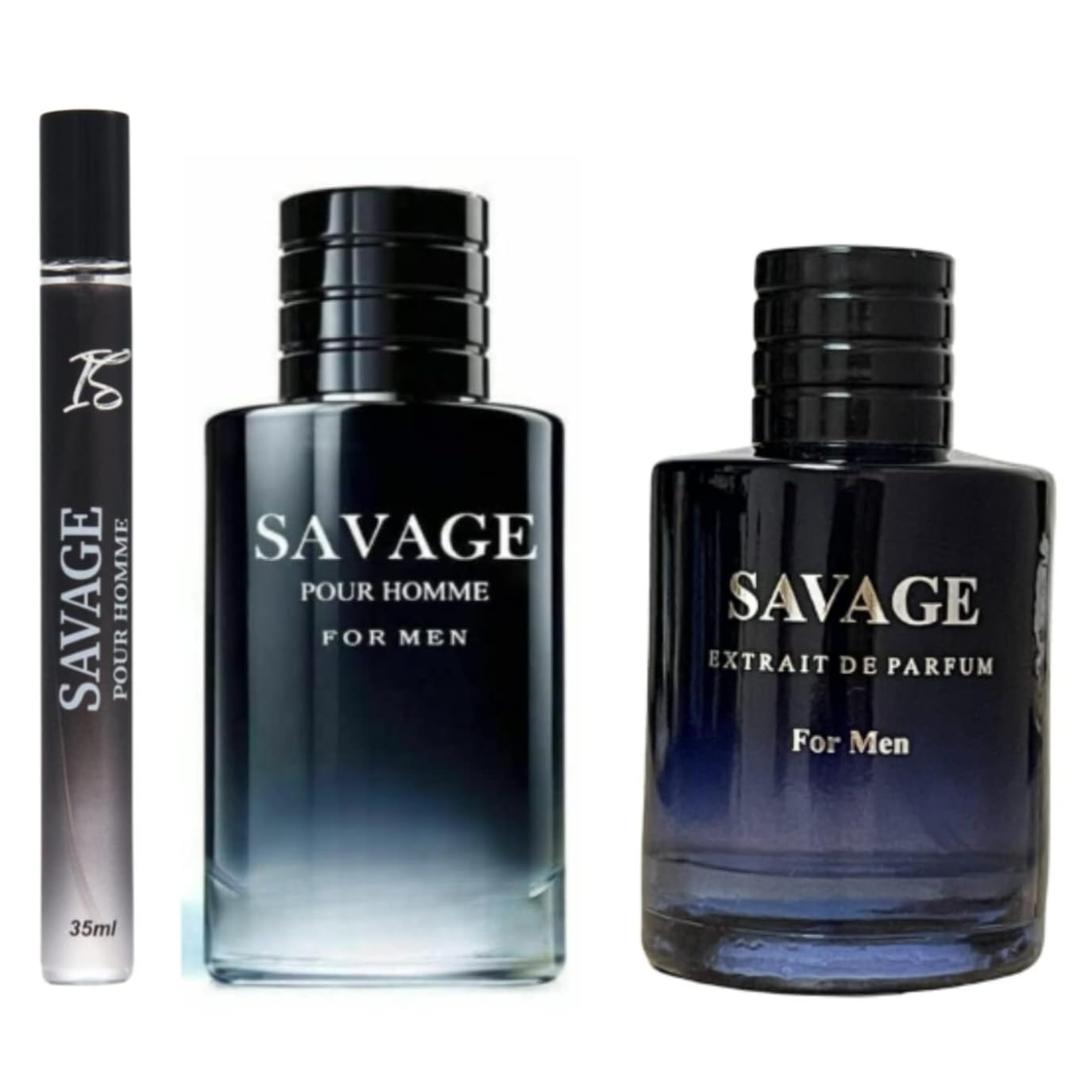 INSPIRE SCENTS Savage Extrait De Parfum Spray for Men - 3.4 Oz + Travel Spray, Warm Masculine Scent for Daily Use, Casual Men's Cologne, 3.4oz/100ml (Pack of 3)