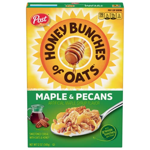 Honey Bunches of Oats Honey Roasted, Heart Healthy, Low Fat, made with Whole Grain Cereal, Pack of 4