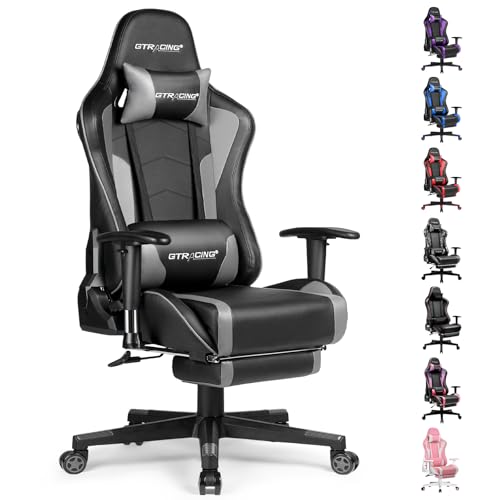 GTRACING Gaming Chair with Footrest Speakers Video Game Chair Bluetooth Music Heavy Duty Ergonomic Computer Office Desk Chair