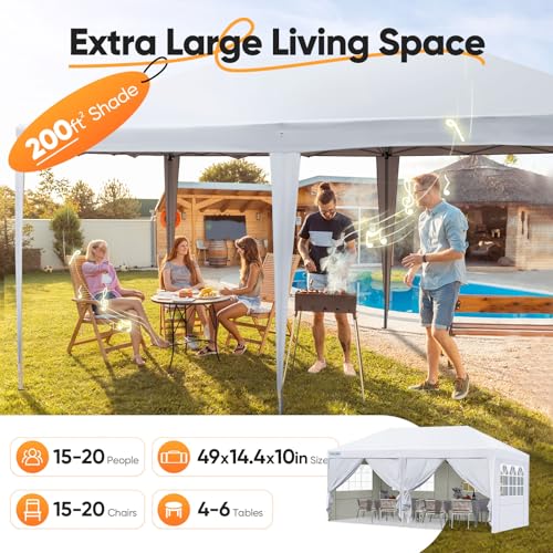Quictent 10x20ft Easy Pop up Canopy Tent Instant Canopy Shelter Waterproof with Roller Bag