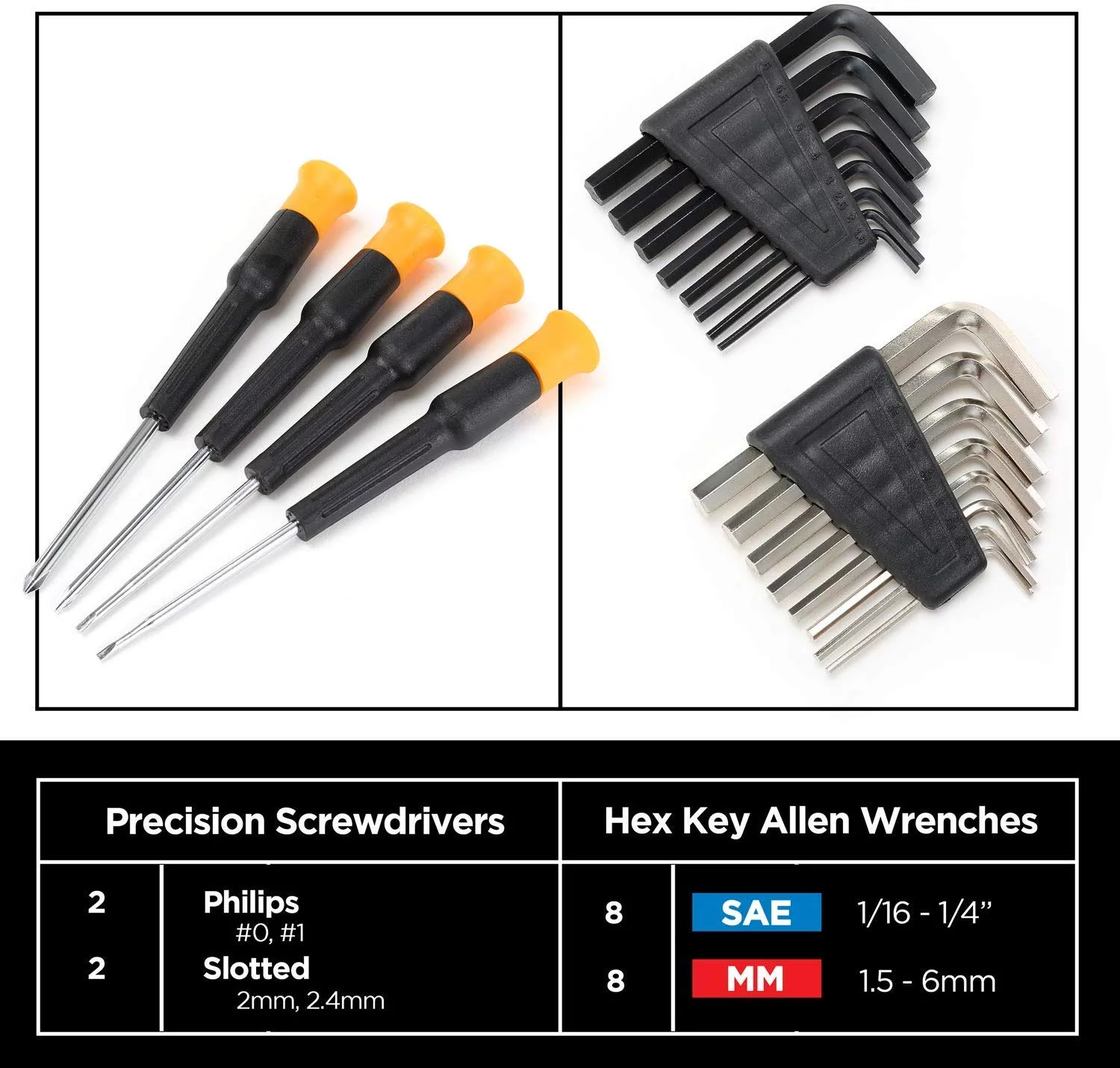 STEELHEAD 62-Piece Tool Set, Screwdriver Handle, 33 Bits, Pliers, Tape Measure, 9