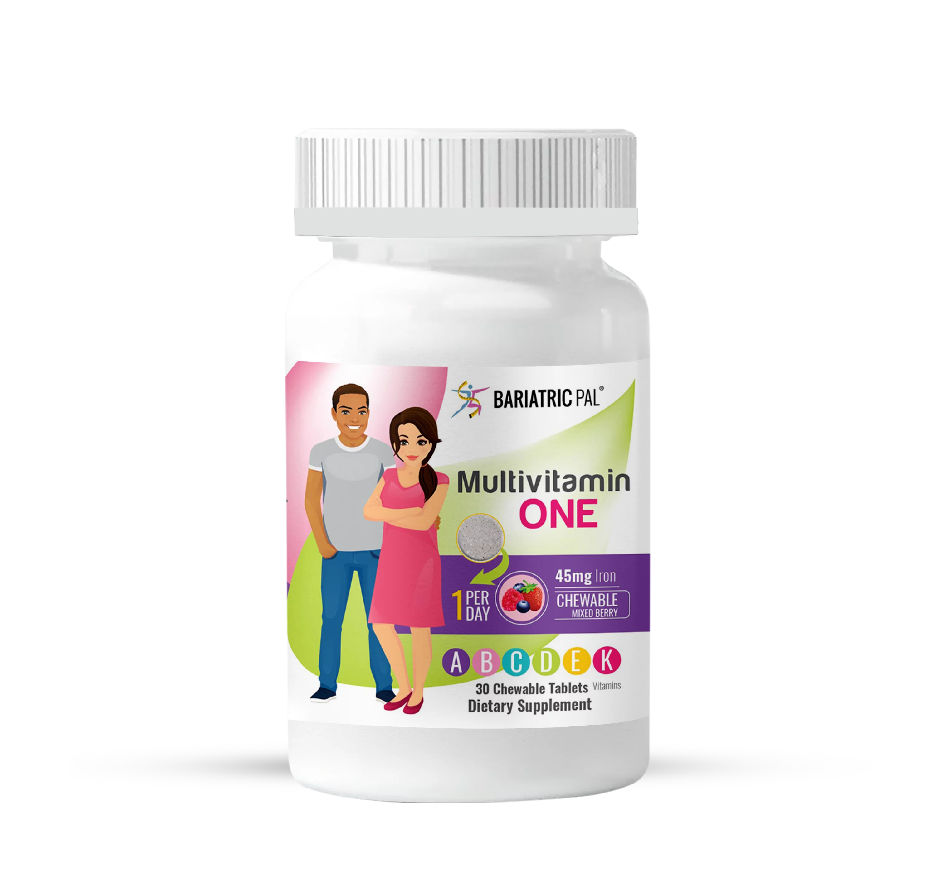 Duodenal Switch Vitamin Pack - Chewables Size: 1-Month Supply, BariatricPal Multivitamin ONE: Mixed Berry Chewable with 45mg Iron, BariatricPal Calcium Citrate Soft Chews: Orange Creamsicle