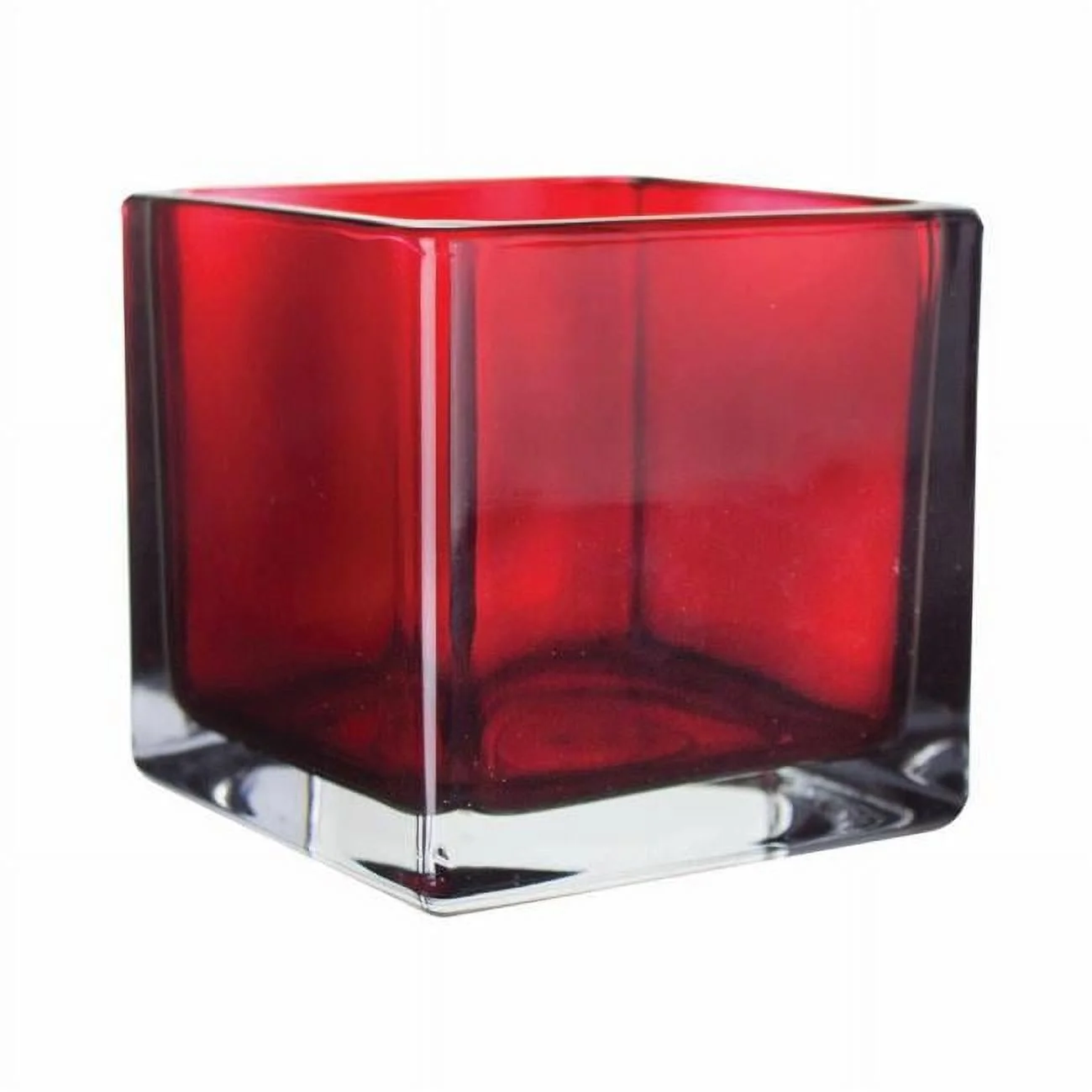 AI-N3064R-Q06 Ruby Red Cube Glass Vase - Set of 6