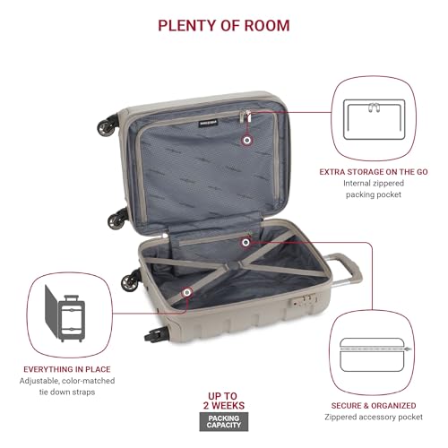 SwissGear 7366 Hardside Expandable Luggage with Spinner Wheels, White, Carry-On 19-Inch