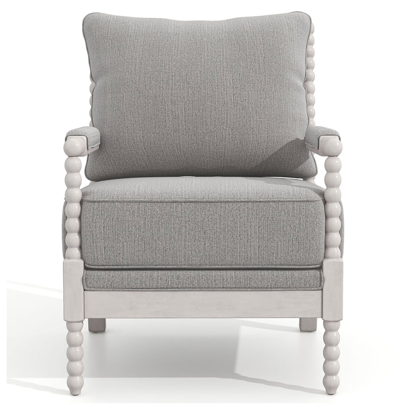 Furniture of America Elm Fabric Cushioned Accent Chair in Gray