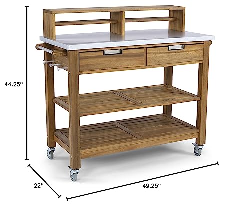 Homestyles Maho Golden Teak Potting Bench