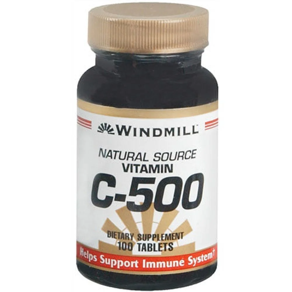 Windmill Natural Source Vitamin C-500 Tablets - 100 Ea, 2 Pack