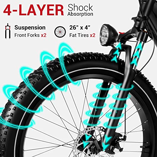 Himiway Cruiser Electric Bike, 750W 60MI 48V 17.5Ah Battery 26