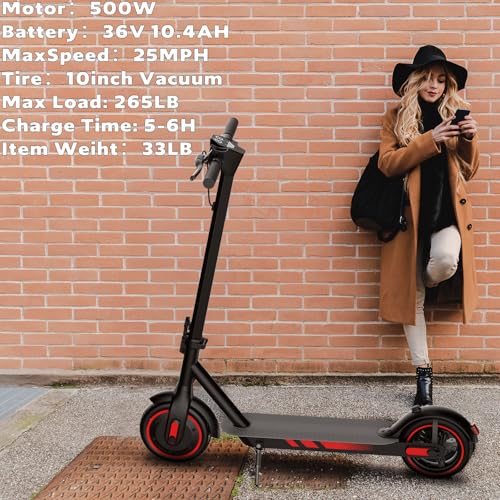 Electric Scooter for Adults Long Range Miles, 500/600W Motor & 10