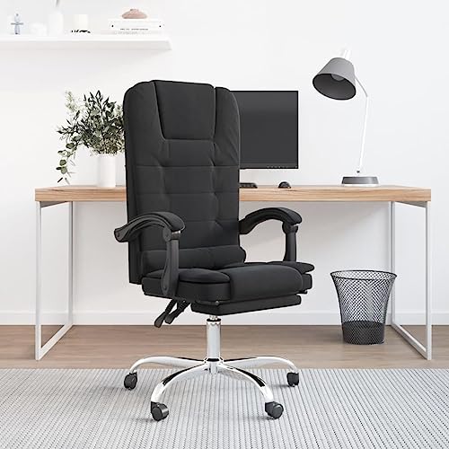 Massage Reclining Office Chair Black Velvet,Velvet Massage Reclining Office Chair with Electric Massage Function for Home and Office Convenient Design Chair, Suitable for Office