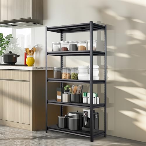 Karl home 2200LBS Heavy Duty Garage Shelves,5-Tiers Adjustable Storage Shelving,Detachable Metal Shelves 72