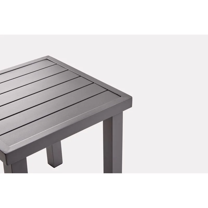 Living Accents 8080815 Fullerton Brown Square Aluminum Slat Top Side Table