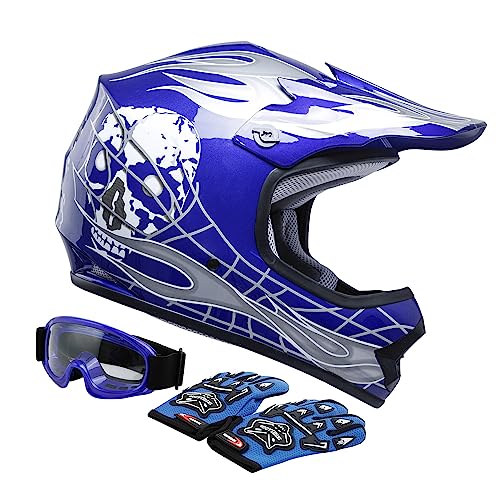 TCT-MOTORPARTS DOT Youth Kids Motorcycle Motocross ATV Helmets Offroad Street Dirt Bike Full Face Helmet