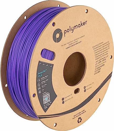 Polymaker PLA Filament, Black 3D Printing PLA Filament 1.75mm 1kg - PolyLite 3D Printer PLA Filament, Dimensional Accuracy +/- 0.03mm, Compatible with Most 3D Printer, Black