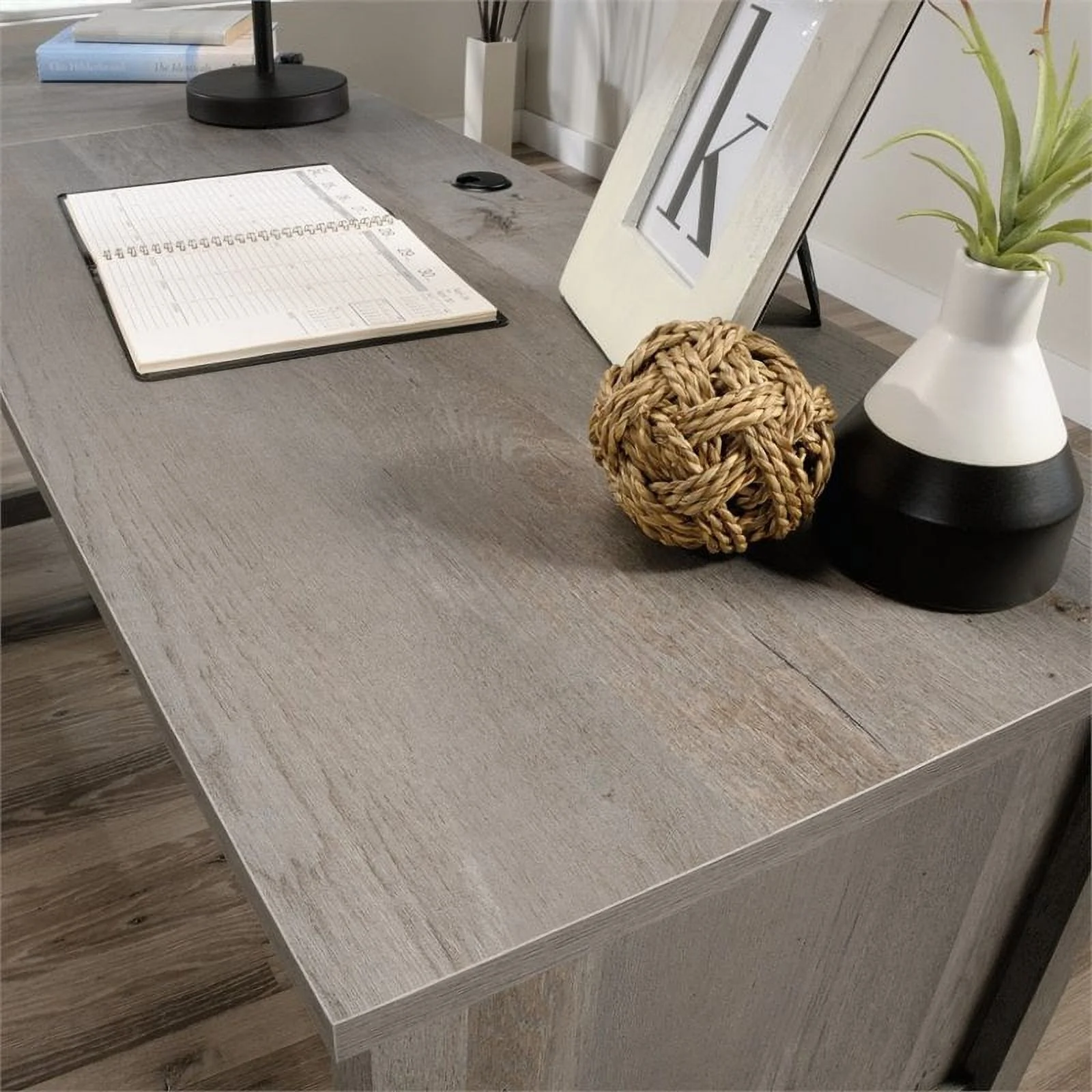 Home Square 3 Piece Set with 3-Shelf Bookcase L-Shape Computer Desk Coffee Table