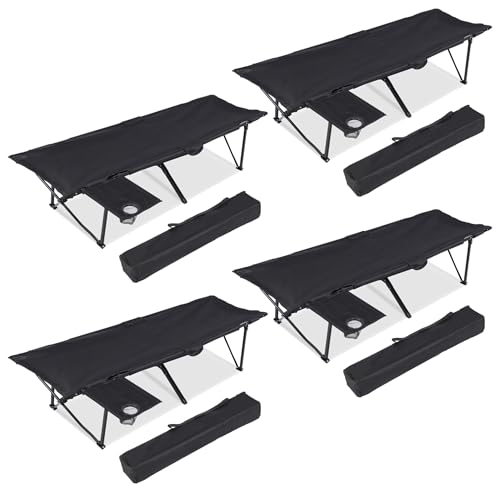 YSSOA Folding Camping Cot with Storage Bag for Adults, Portable and Lightweight Sleeping Bed for Outdoor Traveling, Hiking, Easy to Set up (Color: Black), 1 Pack
