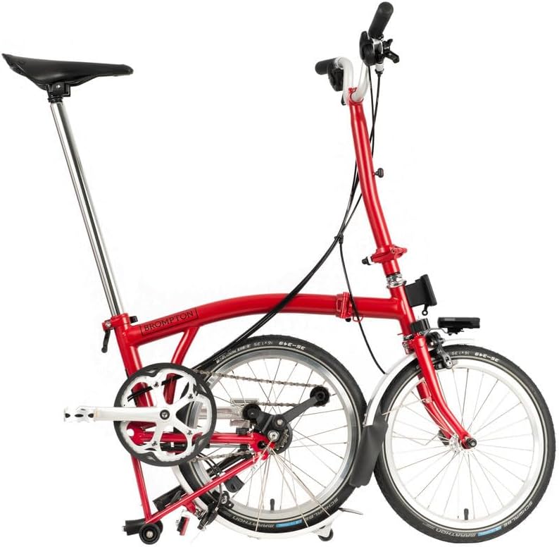 Brompton C Line 3 Speed Folding Bike with Battery Lighting - High (House Red)