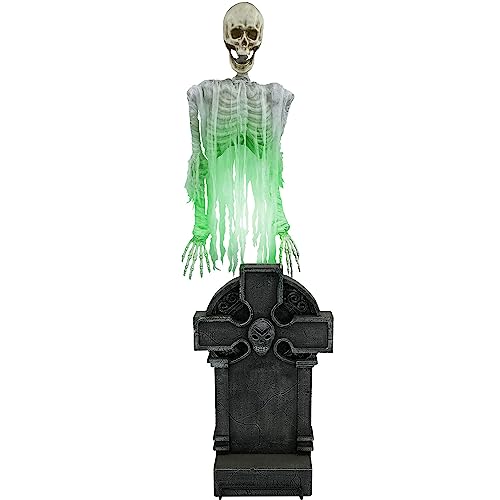 Haunted Hill Farm Soul Sucker Demon Reaper with Child by Tekky, Motion-Activated Talking Halloween Animatronic for Creepy Indoor or Covered Outdoor Halloween Decorations, Plug-in or Battery Operated
