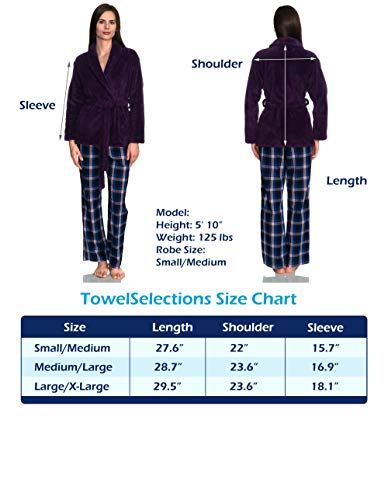 TowelSelections Women's Bed Jacket Fleece Cardigan Cuddly Robe