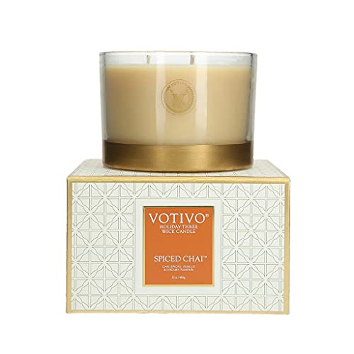 VOTIVO 17oz Holiday Collection Luxury Home Decor 3 Wick Candle-Sequoia Fir