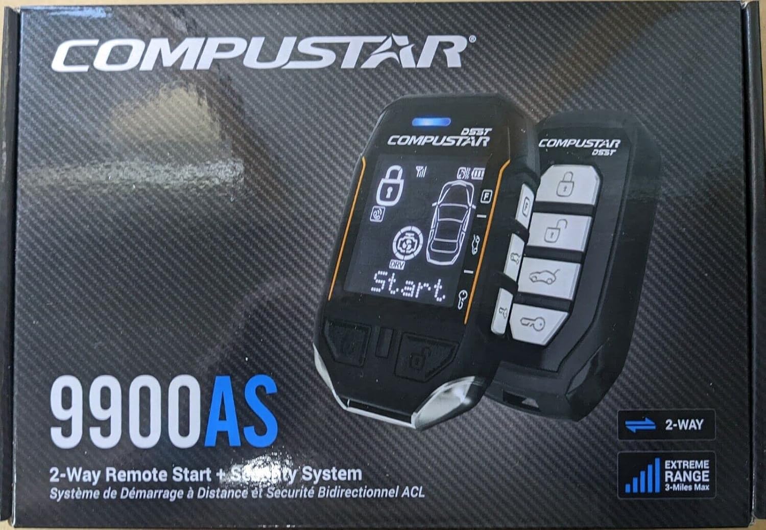 Compustar CS9900-AS 2 Way LCD Remote Start and Alarm System with 3 Mile Range CS9900AS
