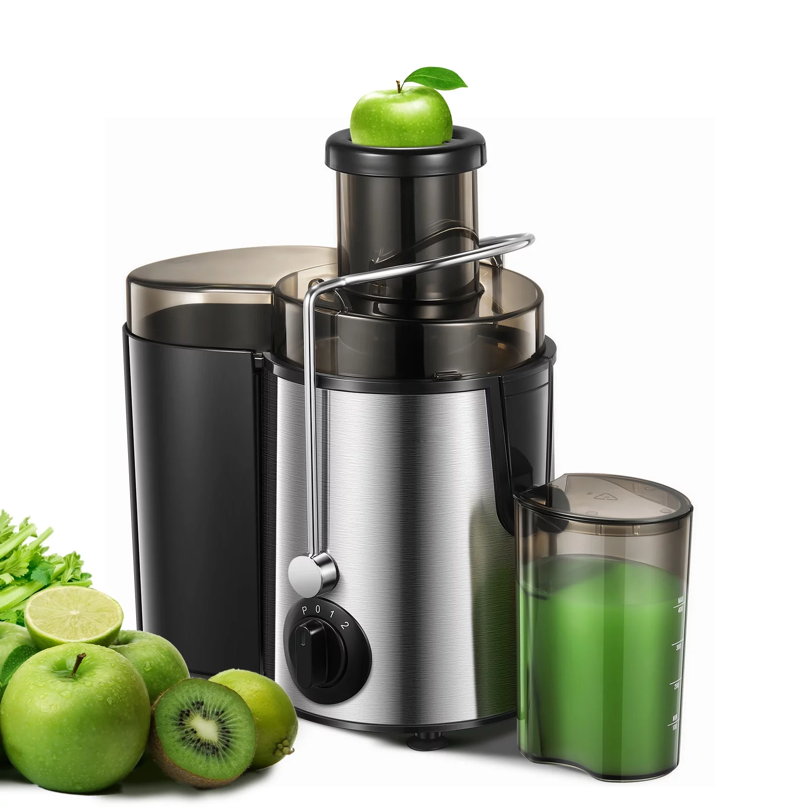HOUSNAT Juicer Machines Vegetable and Fruit with 3-Speed Setting, Upgraded Version 400W Motor