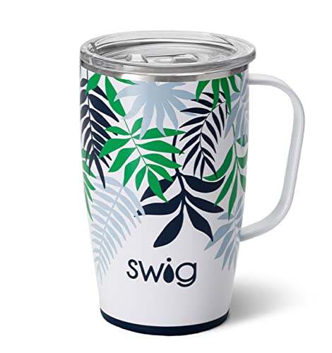 Swig Life 18oz Travel Mug, Insulated Tumbler with Handle and Lid, Travel Coffee Mug, Cup Holder Friendly Travel Mug, Stainless Steel 18 oz Tumbler, Reusable Insulated Tumbler with Lid (Pink Lemonade)