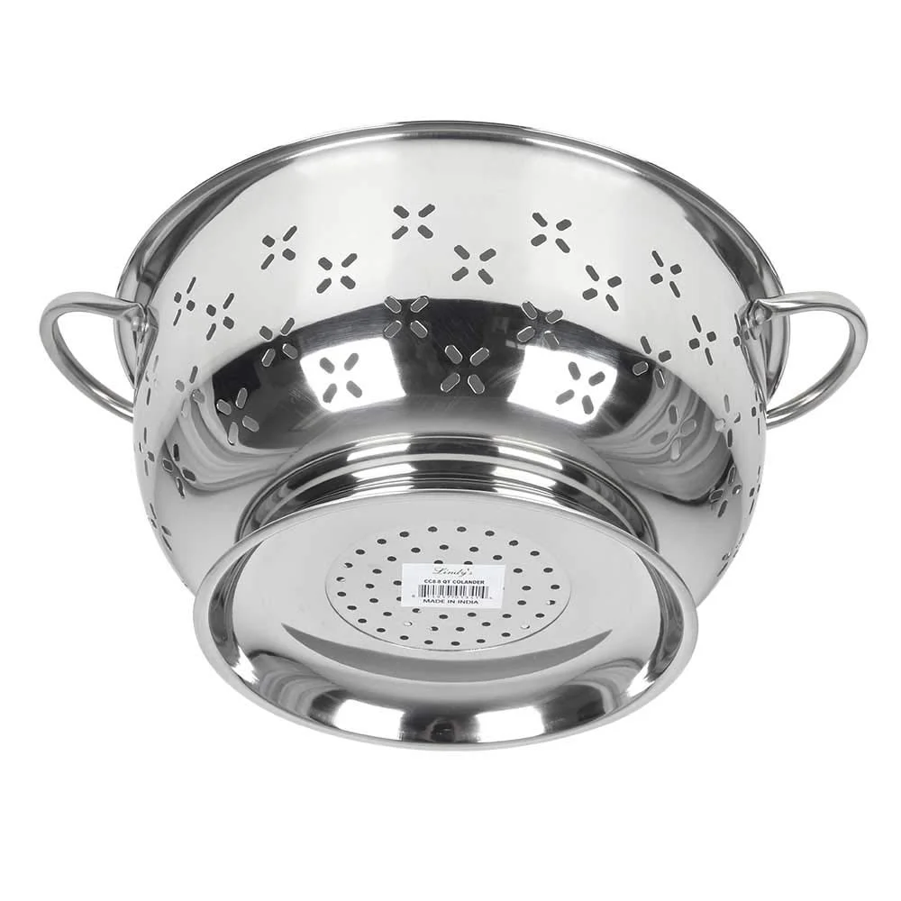 Lindys CC8 8 qt. Stainless Steel Colander - Silver