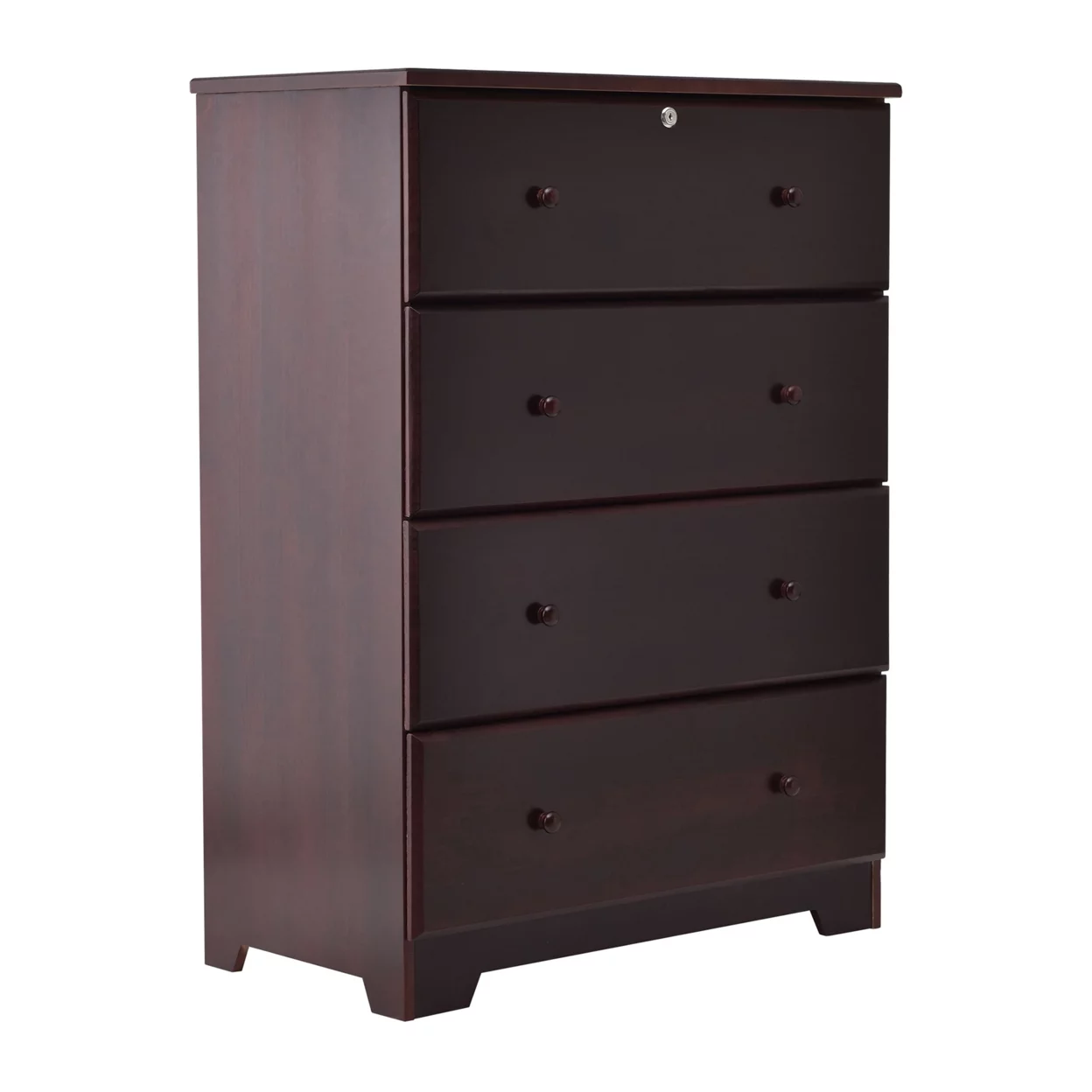Isabela Solid Pine Wood 4 Drawer Chest Dresser - Mahogany