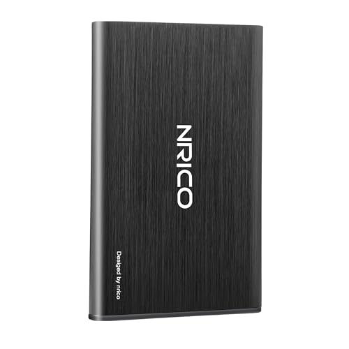 NRICO Ultra Slim 500GB Portable External Hard Drive USB3.0 HDD Storage Compatible for PC, Desktop, Laptop,Mac,PS4, Xbox one (Black, 500, GB)