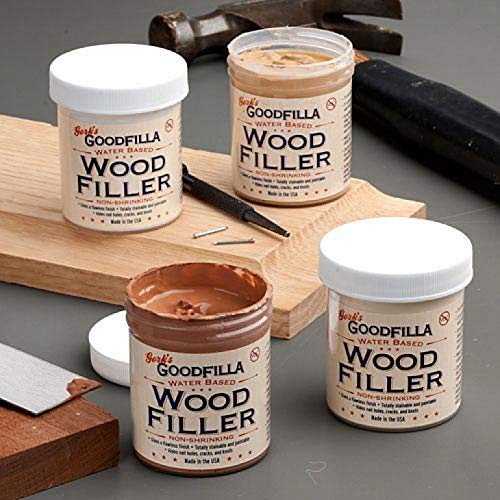 Water-Based Wood & Grain Filler - Neutral Base - 1 Quart By Goodfilla | Replace Every,Filler & Putty | Repairs, Finishes & Patches | Paintable, Stainable, Sandable & Quick Drying