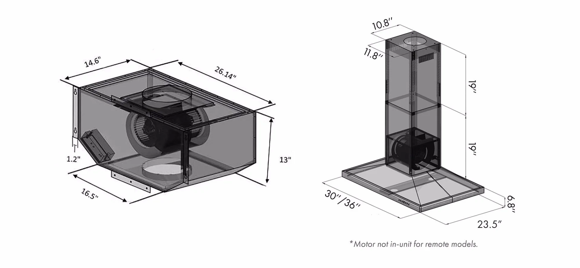 ZLINE 48 in. 900 CFM Remote Blower Island Mount Range Hood in Stainless Steel (GL2i-RS-48)