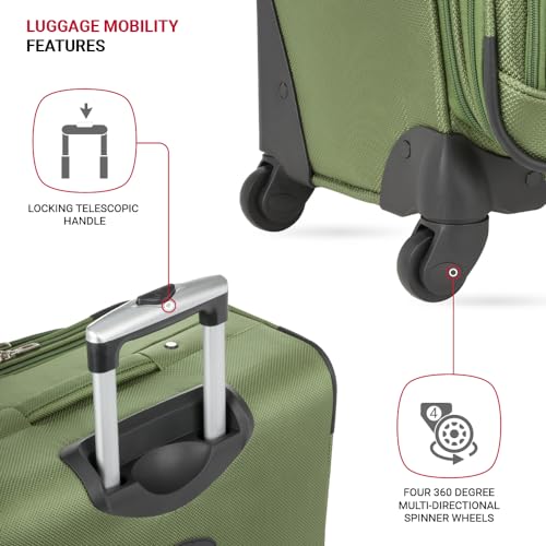 SwissGear Sion Softside Expandable Roller Luggage, Teal, 3 Piece Set (21/25/29)