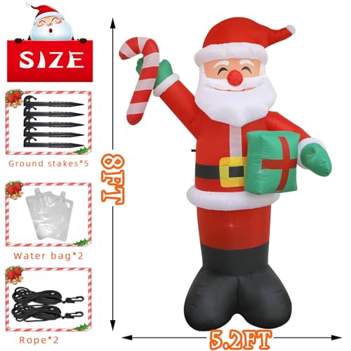 5 Ft Inflatable Snowman Christmas Outdoor Decoration Blow Up Snowman with Upgrade Rotating LED Lights for Holiday/Party/Xmas/Yard/Garden Decorations
