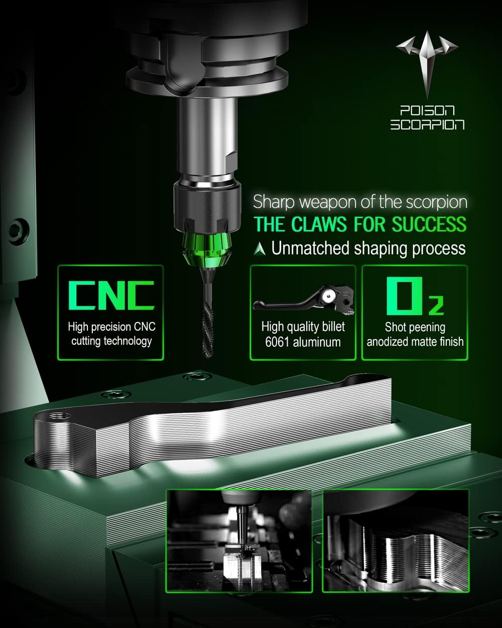 POISON SCORPION Black Off-Road/Dirt Bike Brake Clutch Levers Compatible with CRF250R 2007-2022 | CRF450R 2007-2020 | CRF250RX 2019-2022 | CRF450RX 2017-2020