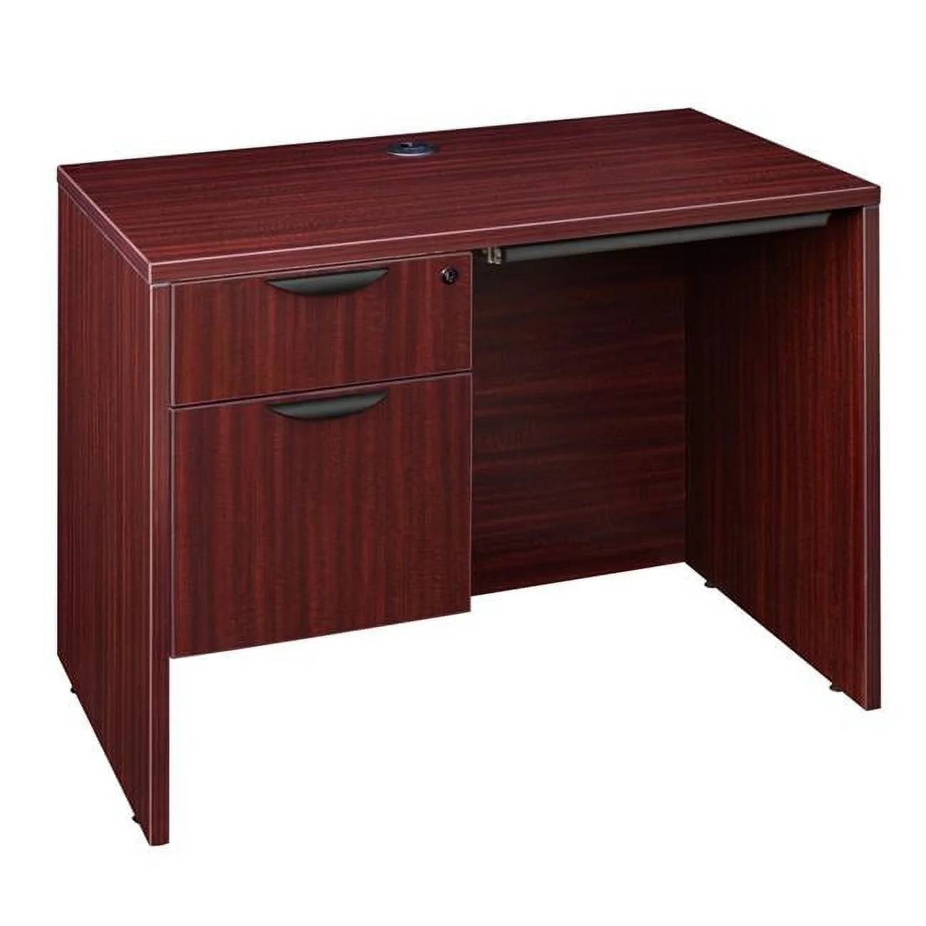 42 in. Legacy Single Pedestal Desk with Pencil Drawer, Mahogany
