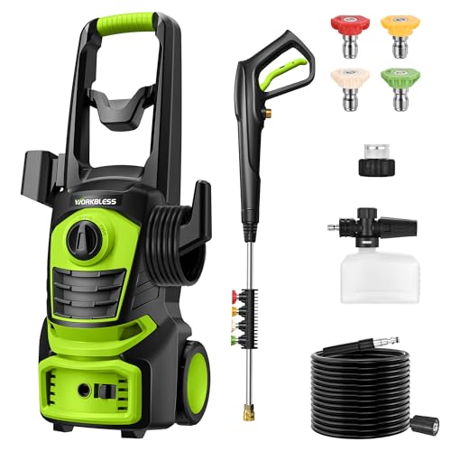 Electric Pressure Washer, 4800PSI 3.0 GPM Power Washer with 4 Quick Connect Nozzles, 400ml Foam Cannon Electric Power Washer Cleaning for Cars, Home, Driveways, Fences, Patios