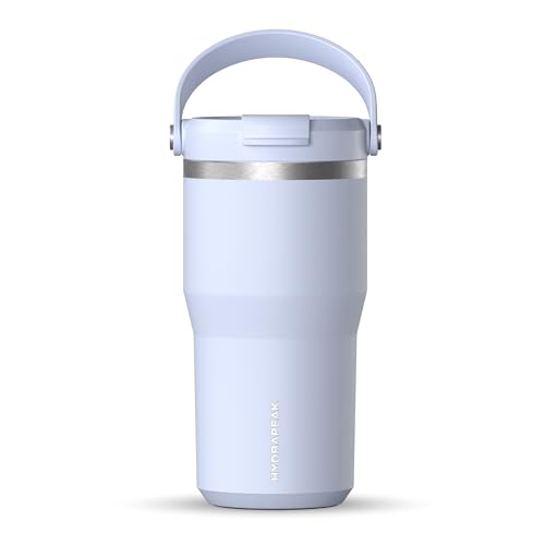 Hydrapeak Nomad 24 oz Tumbler with Handle and Straw Lid, Leakproof, Double Insulated, 24oz Cup Stainless Steel (Blush)