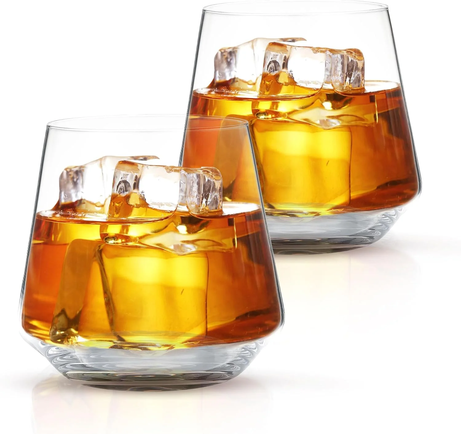 Lowball Whiskey Glasses - Crystal Old Fashioned Glasses For Wine & Cocktail, 15.8 Oz Each (Set Of 2)