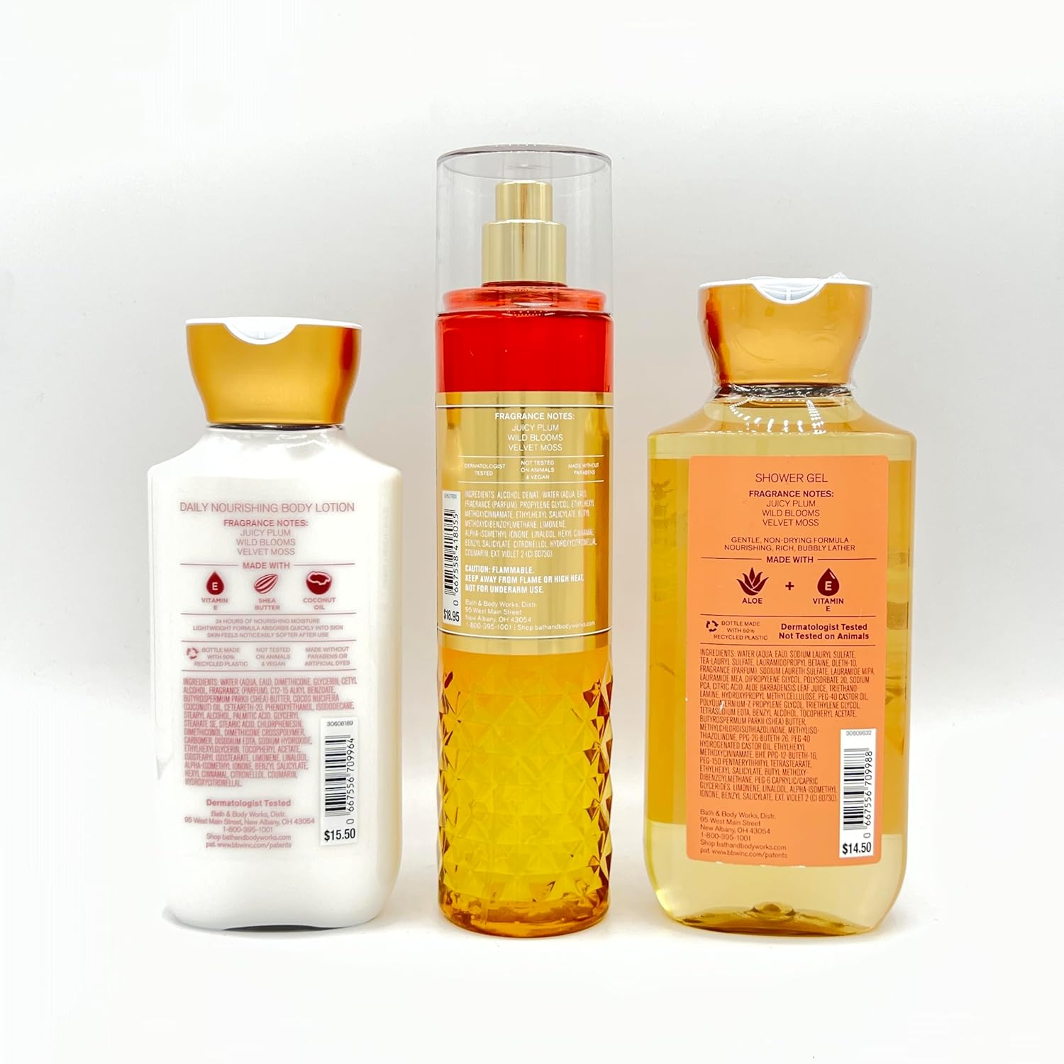 Bath & Body Works Fall In Bloom Daily Nourishing Body Lotion, Fine Fragrance Mist and Shower Gel 3-Piece Bundle