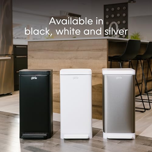 Compost Genie Kitchen Compost Bin, White Stainless-Steel Large