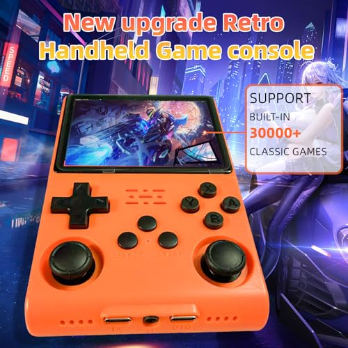 Handheld Game Console with 30000 Retro Games, 3.5 inch Mini HD IPS Screen Retro Console, 3800mAh Large Capacity, Built-in 256G Card, Support HDMI and TV Outpu
