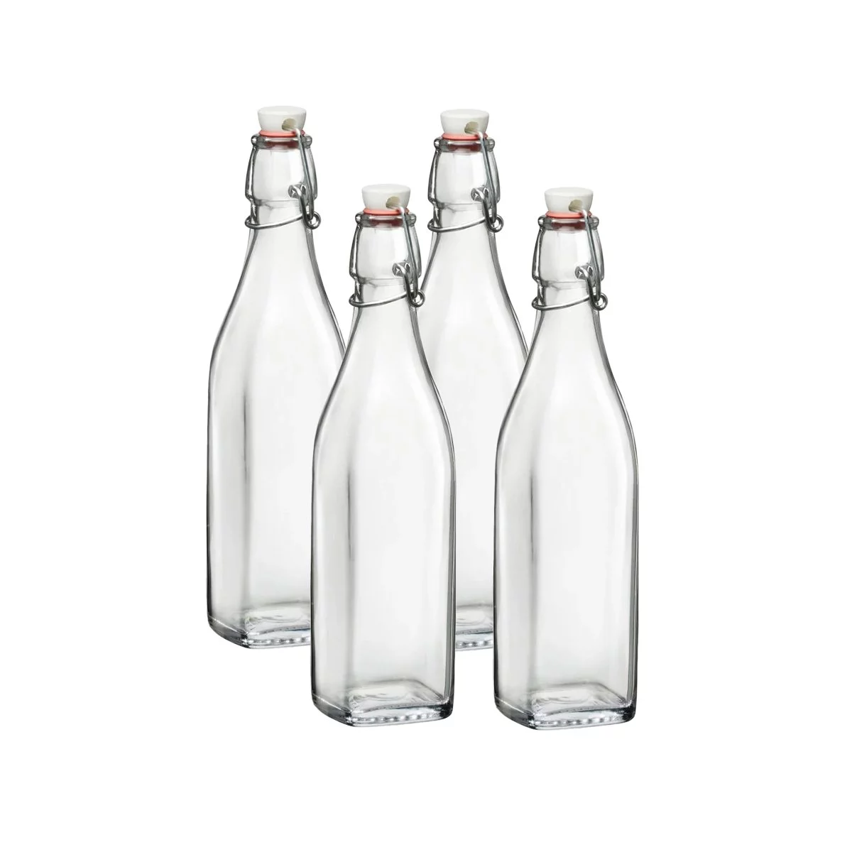Bormioli Rocco Swing Top Glass Bottles (Set of 4) | 17oz (0.5L)