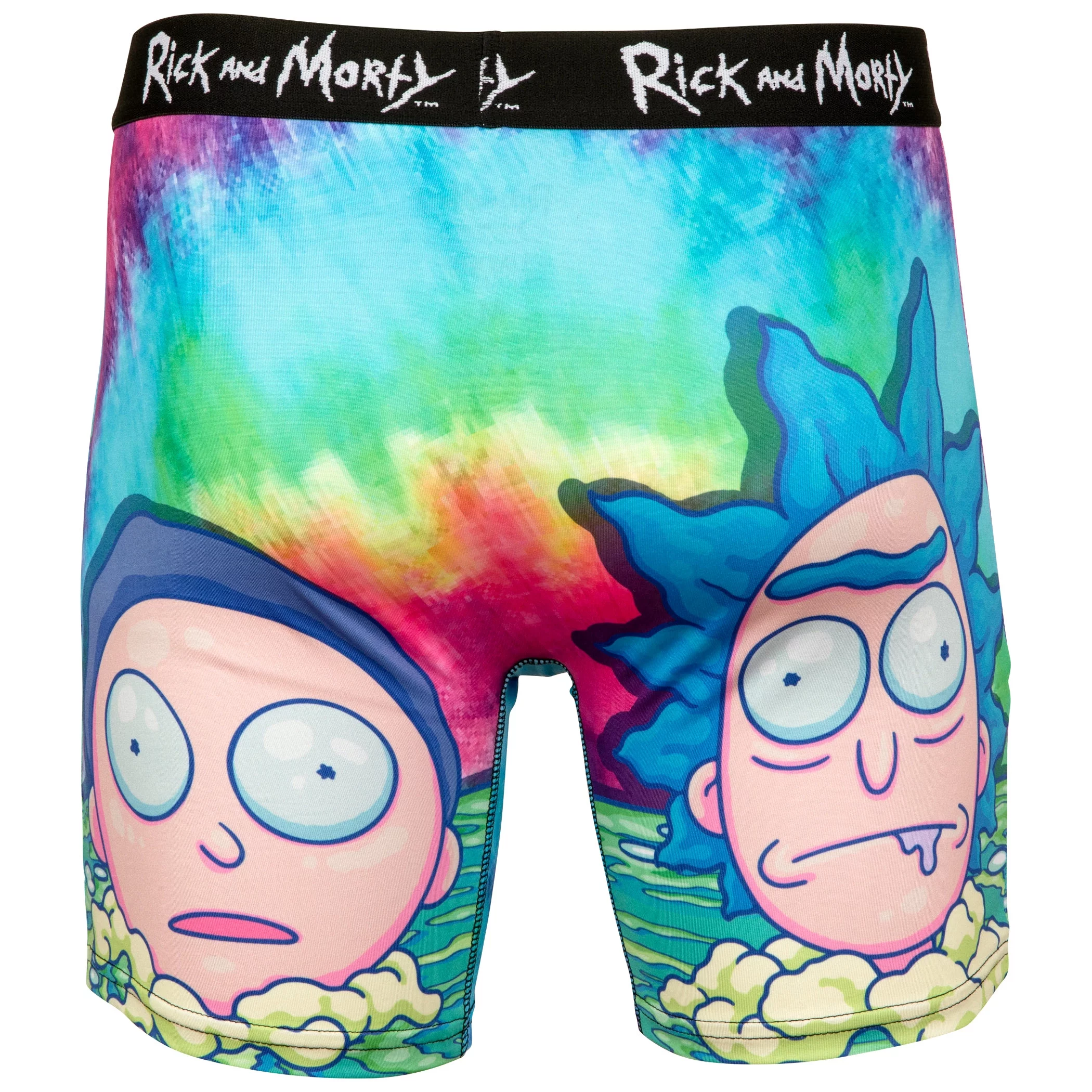 Rick and Morty Trippy Tie-Dye Boxer Briefs-Medium (32-34)