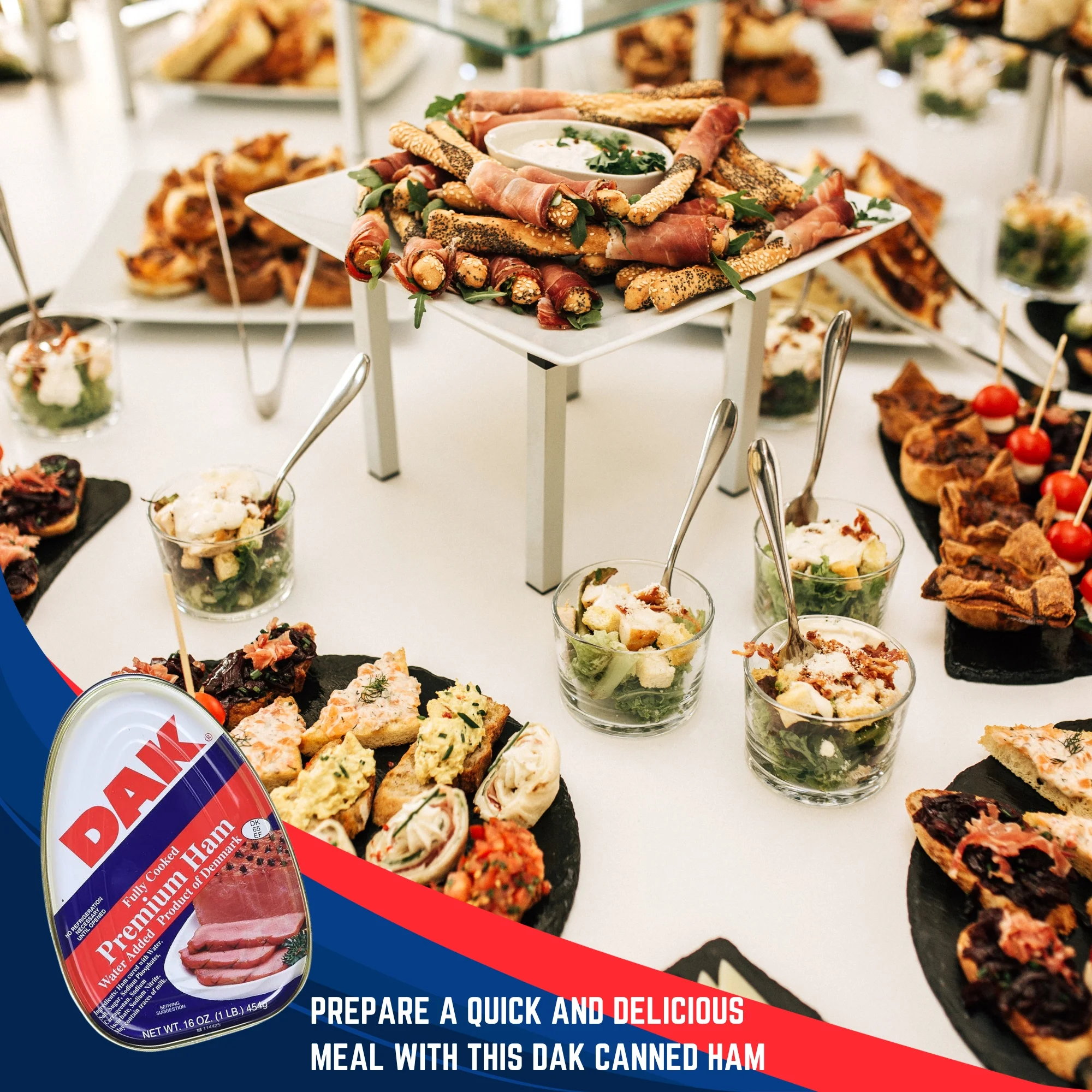 A1U Premium Canned Ham,  Easy Open Can Fully Cooked Ready to Eat Camping Picnic Meal Christmas Thanksgiving Party Breakfast Lunch Dinner Snack Premade Main Dish Salad Sandwich Burgers, 4 ct. (16 oz)