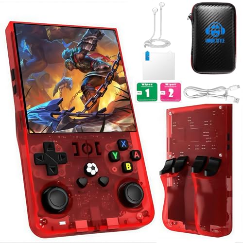 2025 Upgraded R36MAX Retro Handheld Game Console,64GB Built-in 18,000+ Classic Games,Portable Open Source Linux System,4.0-inch 4K HD IPS Screen & Video Player(Blue 64G)
