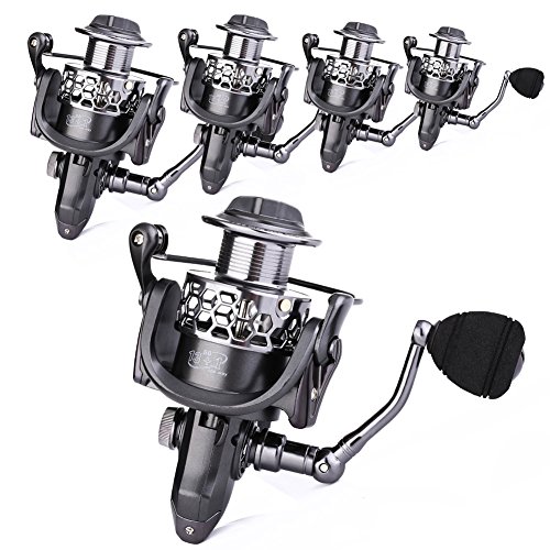 Sougayilang Fishing Reel 13+1BB Light Weight Ultra Smooth Aluminum Spinning Fishing Reel with Free Spare Graphite Spool