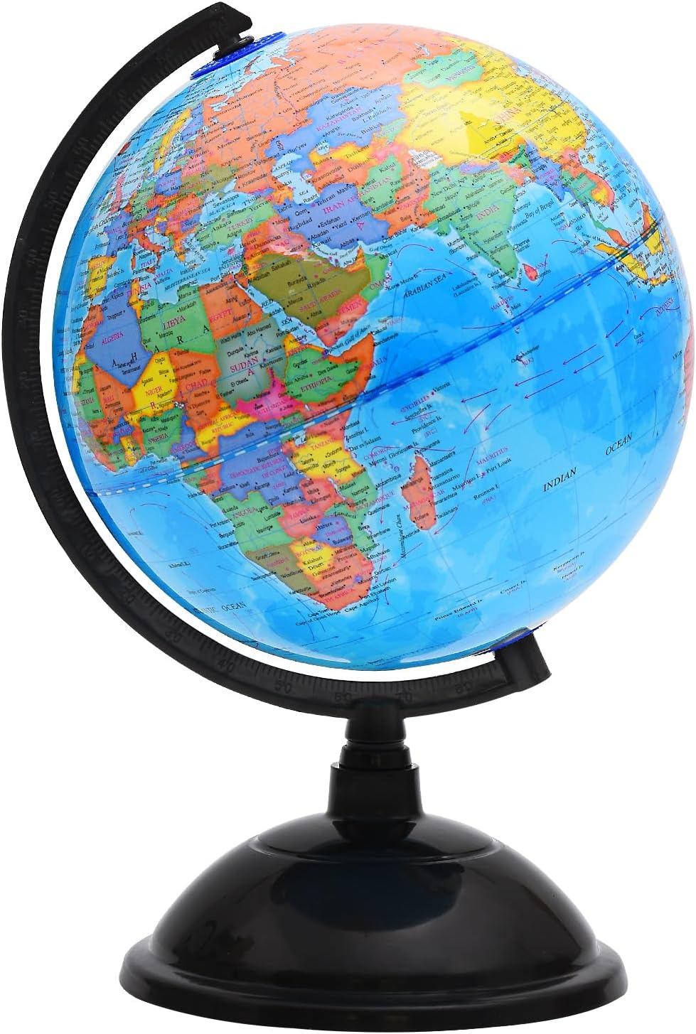 Educational World Globe for Kids Learning - 8 inch Spinning Globes of The World with Stand for Students Learning Geography, World Mova Globe Map Decorative Kids Room Classroom, Desk, Office or Home
