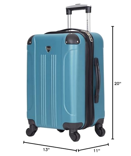 Travelers Club Chicago Hardside Expandable Spinner Luggage, Teal, 20